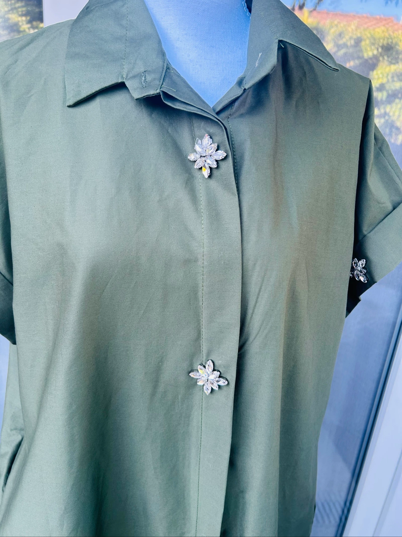 Khaki bohemian diamonds dress – photo 3